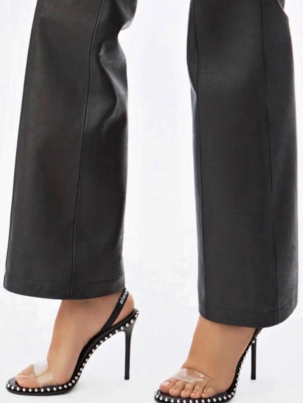 Alexander Wang Nova 105 mm Studded Clear-Strap Slingback Sandal Studded Black He